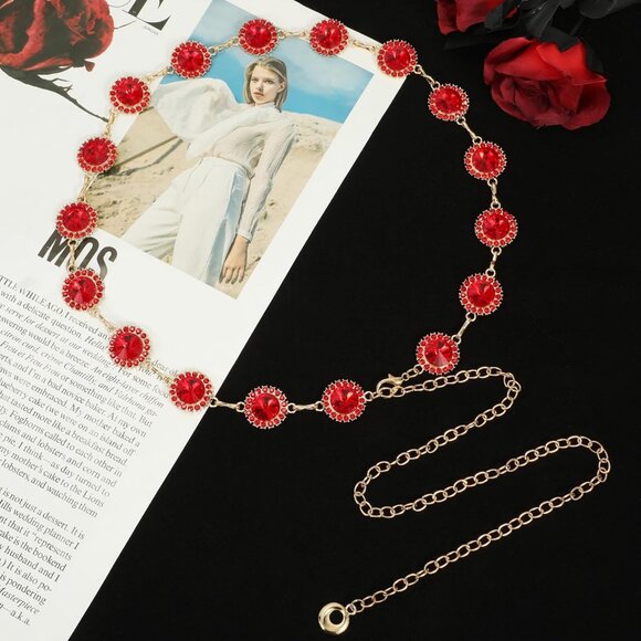 Women Concho Chain Belt Metal Link Western Cowgirl Turquoise Chain Belt for Dres - Picture 6 of 6